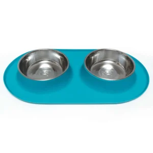 MM DOUBLE SILICONE/SS BOWL BLUE LG